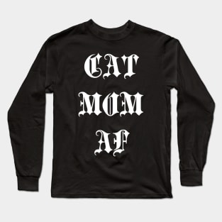 cat mom af Long Sleeve T-Shirt